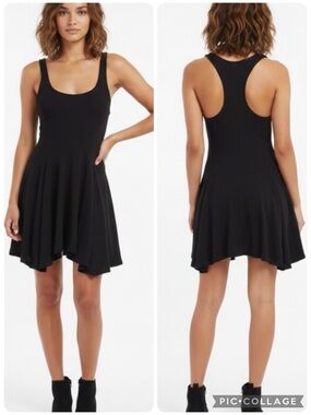 BDG Urban Outfitters Dress Hankerchief Racerback Black Knit Mini S Sharkbite